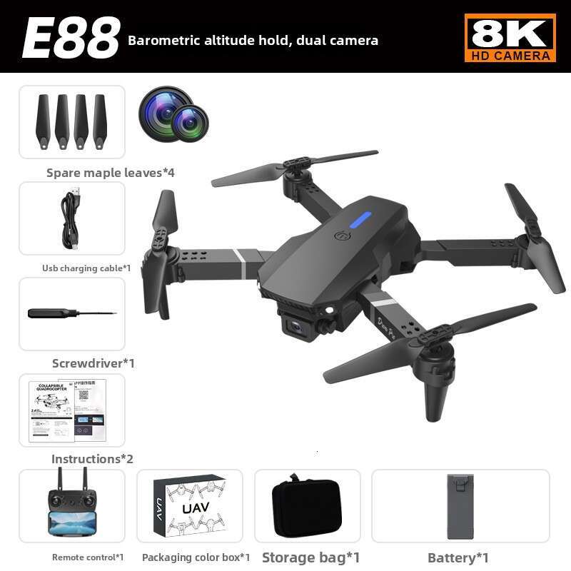 E88pro Dual Camera HD Aerial Photography Quadcopter Remote Control Aircraft Drone Kuhangxin 1626-511-049
