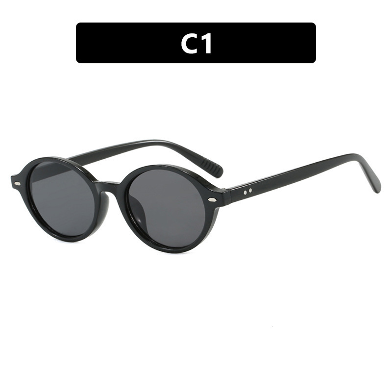 Retro Small Oval Sunglasses Women Men Rivets Shades Fashion Eyewear Sun Glasses UV400 Female 260104