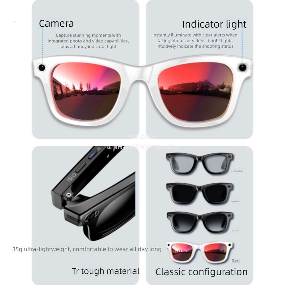High Tech Smart Sunglasses W Million Pixel AI Photo Glasses Wireless Bluetooth Calling Fashion Outdoor Eyewear UV Protection Fashion Wearable Smart Gl