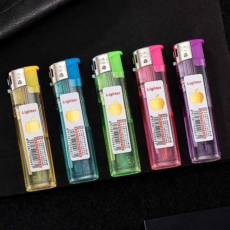25PC Classic Transparent Electronic Open Flame Disposable Plastic Lighter Home Supermarket Store Wholesale Men Cigarette LighterJ260511