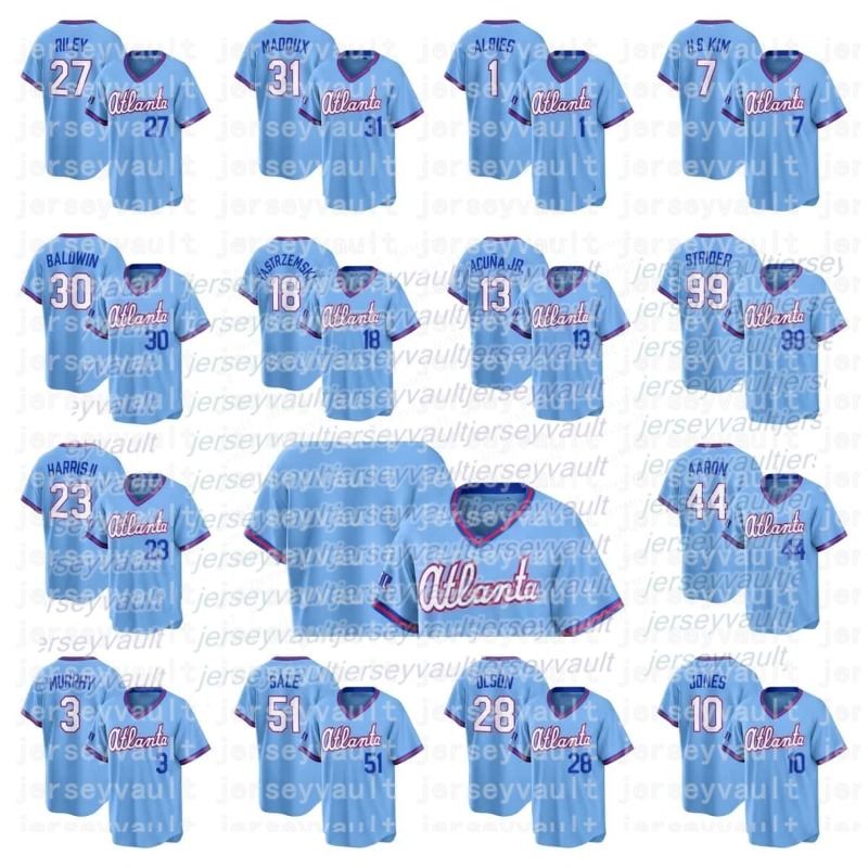 Brave Michael Harris II Mike Yastrzemski Ronald Acuna Jr. Ozzie Albies Austin Riley Dale Murphy Matt Olson Sale Powder Blue 2026 City Connect Stadium 