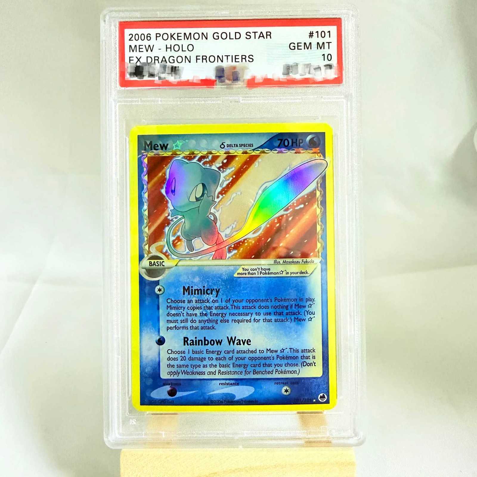 DIY PTCG Rating Card 2006 GOLD STAR MEW - HOLO EX DRAGON FRONTIERS 101/101 Collection Card Copy10Points Rating Card Anime Game L2605119SHJ