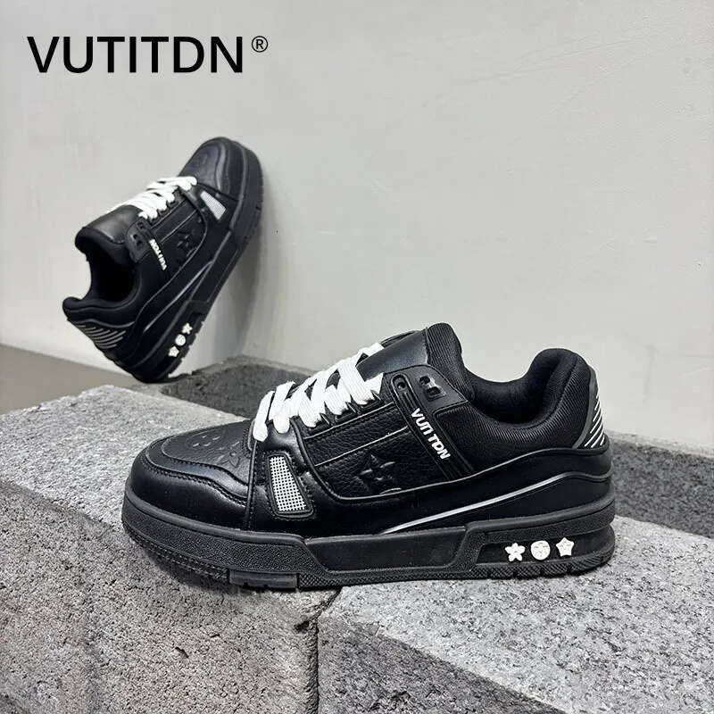 VUTITDN Denim casual shoes running for mens womens black blue New versatile casual height thick soled outdoor sports shoes dh1263469