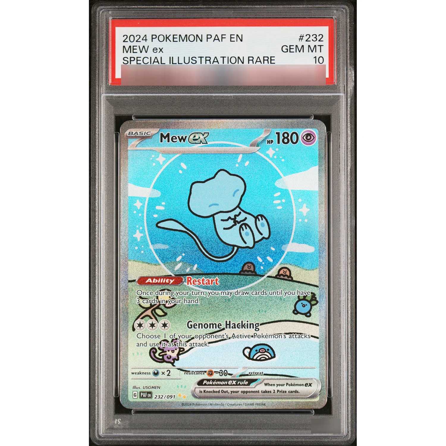 Bubble Mew PKM PAF Paldean Fates 232 Mew EX Special Illustration Rare GEMMT/MINT9 DIY Copy 10Points Rating Card Anime Game Card L2605117J55 - view 3