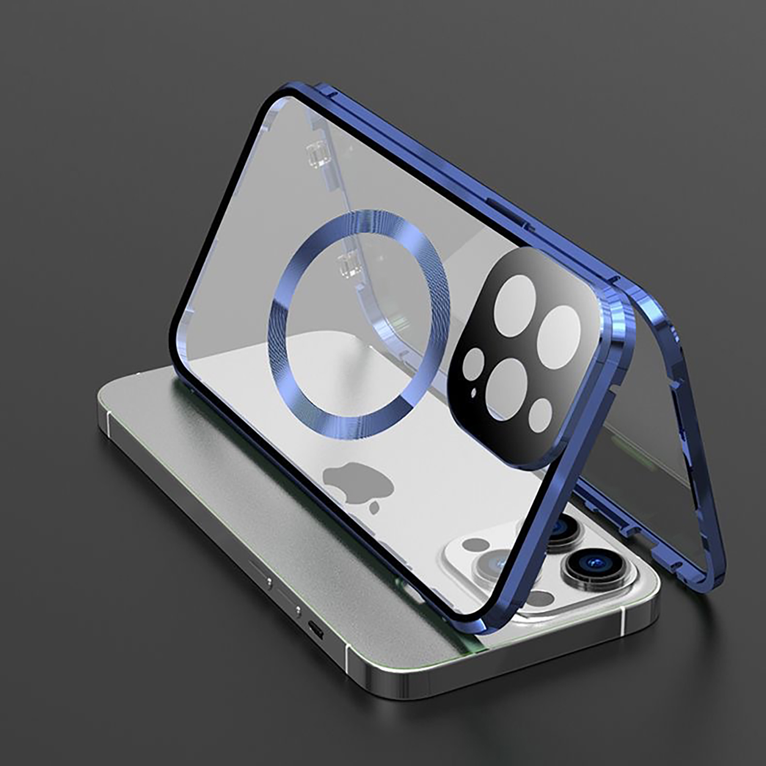 For Magsafe Case For iPhone 17 16 15 14 13 12 11Pro Max Metal Magnetic Wireless Charging Lens Protection Double Sided Buckle Cover