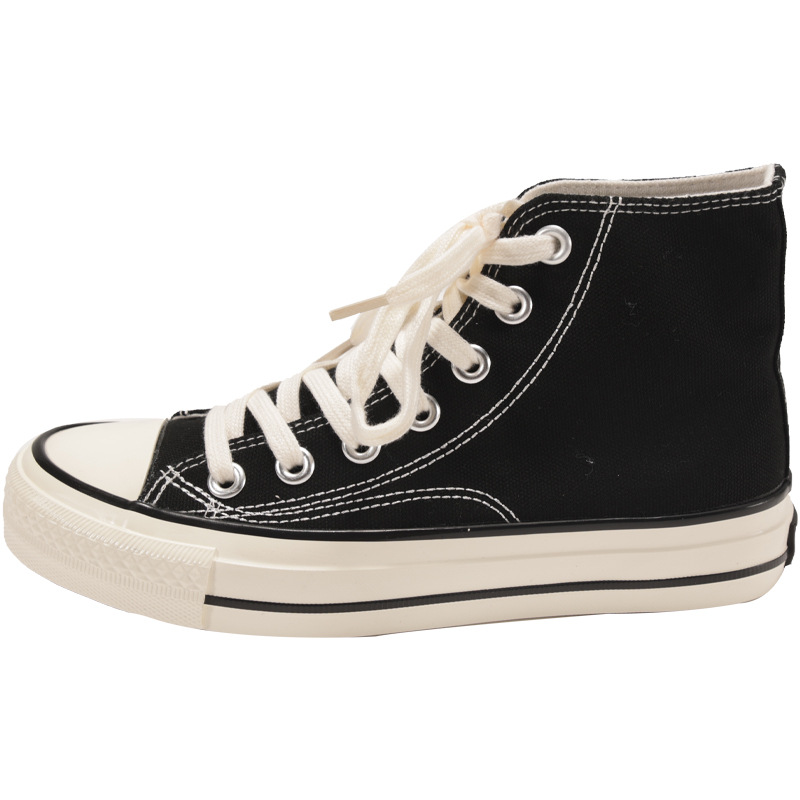 Free shipping Men Women shoes 2026 Chunky High Top Canvas Shoes, Thick Platform Sole Lace-Up Sneakers