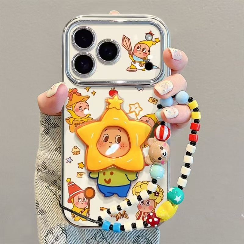 Star People Stand Compatible with Apple 17 Pro Max 16 Redmi Xiaomi 15 Phone Case Soft Full Coverage