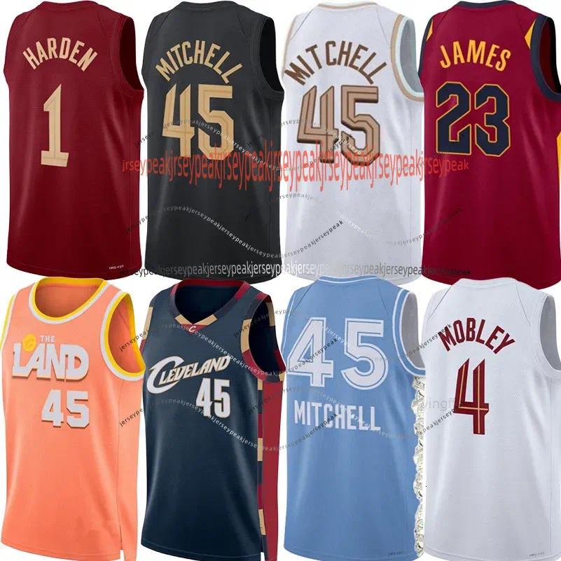 Donovan Mitchell Basketball Jerseys CLE Cavalier James Harden Evan Mobley Jarrett Allen Dennis Schroder Larry Nance Jr Max Strus James Retro City Jers