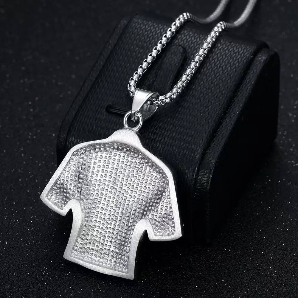 Hip Hop Pendant Messi Football Jersey Pendant Necklace with Diamond Studs 260512