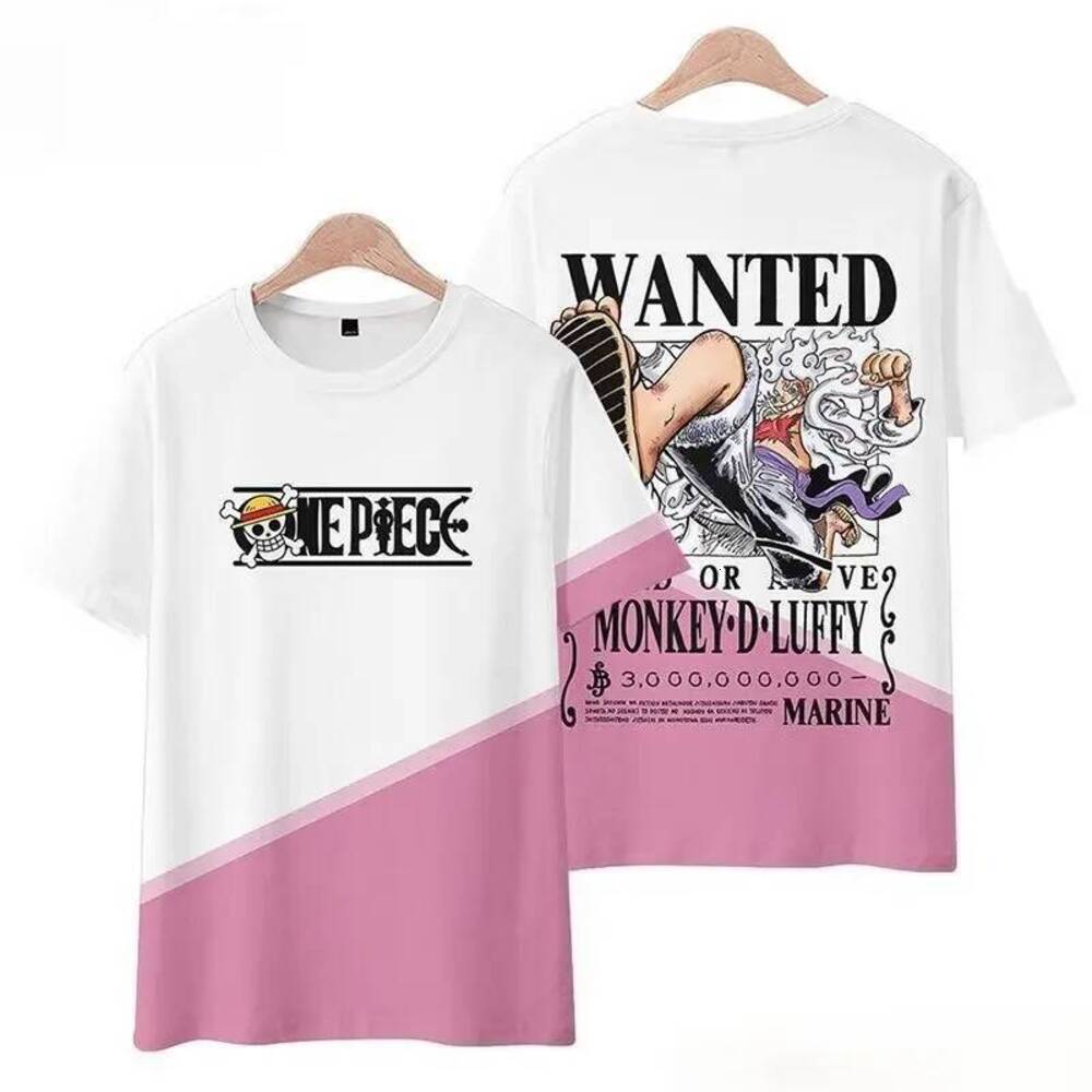 One Piece Short Sleeve Brand, Same as Ace Luffy's Clothing, Trendy Anime T-Shirt, Suitable for Male Students, New Style 2025, Breathable,