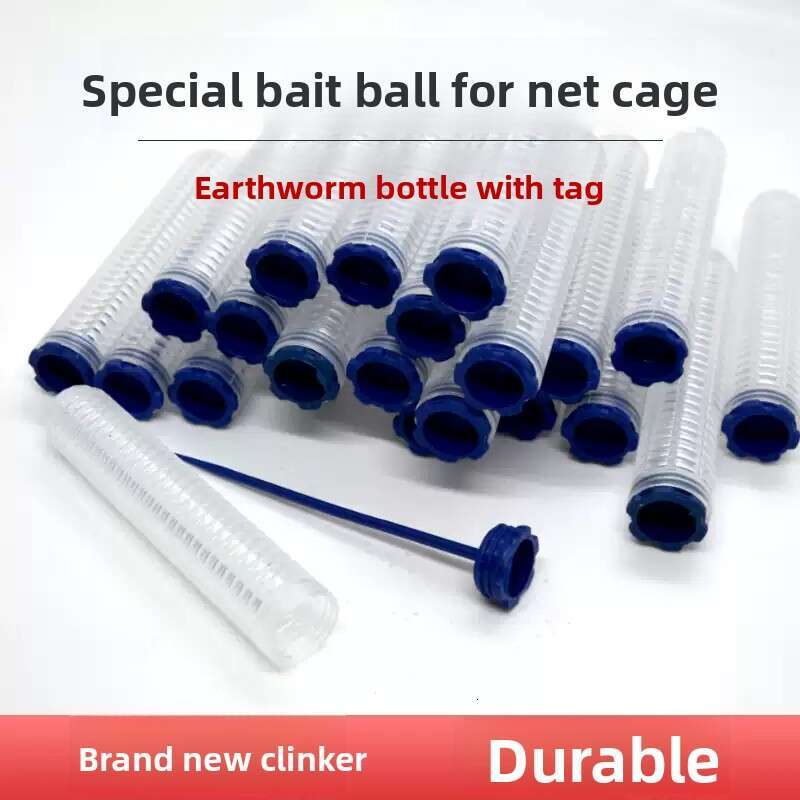 Fishing Bait Container with Stake - Durable Plastic Worm & Lure Dispenser for Eel, Loach, and Shrimp Traps, Reusable & Easy to Use