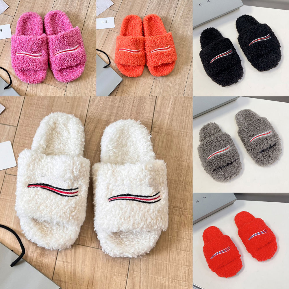 Shoes Sandals Designer Women 2026 Teddy Fur Slides Flat Anti Slip Warm Casual Indoor Outdoor Slippers