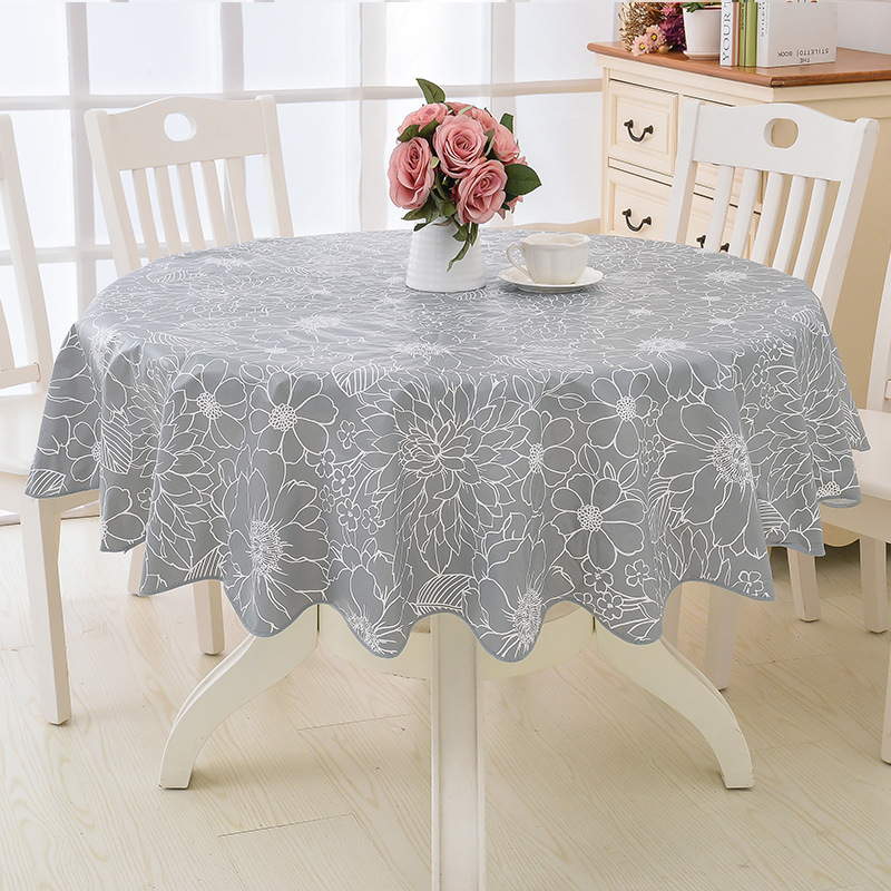YL-38630 Custom PVC Large Round Tablecloth, Waterproof, Oil-proof, Wash-free, Heat-resistant, New Gift for Large Round Tables