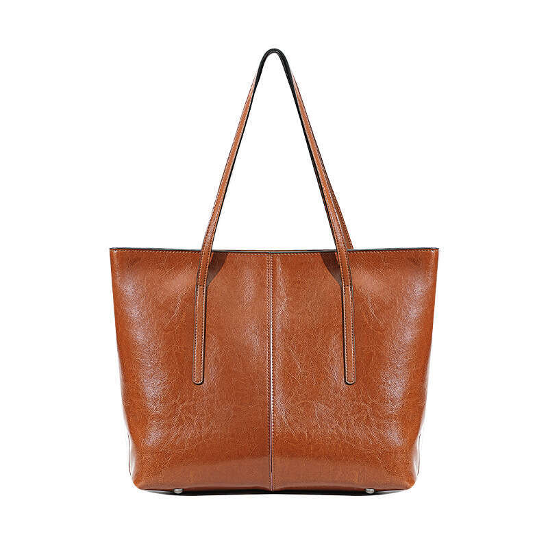 New Niche Fashion Versatile Cowhide Genuine Leather Tote Bag Elegant Large Capacity Daily Travel Commute Casual Shoulder Crossbody Handbag SENYY