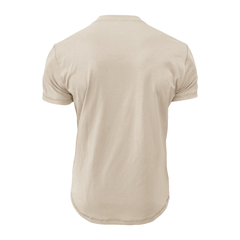Men's T Shirts Short Sleeve Henley Neck T-shirt Solid Color Male Tops Slim Fit Button Casual Cozy Tshirt Streetwear Tee