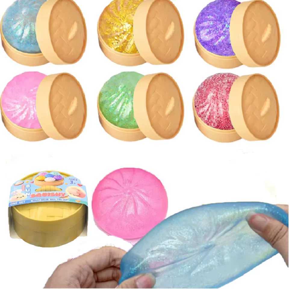 Glitter Dumpling Glitter Dumpling Squishy Box Dumplings Squishy Anxiety Relief Fidget Soft Squeeze Decompression Dough Z260512