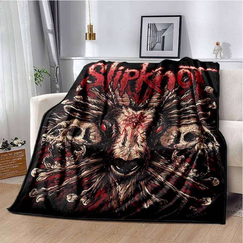 Heavy Metal Band Rap-Metal Music S-Slipknot Album Cover Printed Flannel Soft Warm Sofa Bed Portable Office Gift Blanket J260512 - view 3