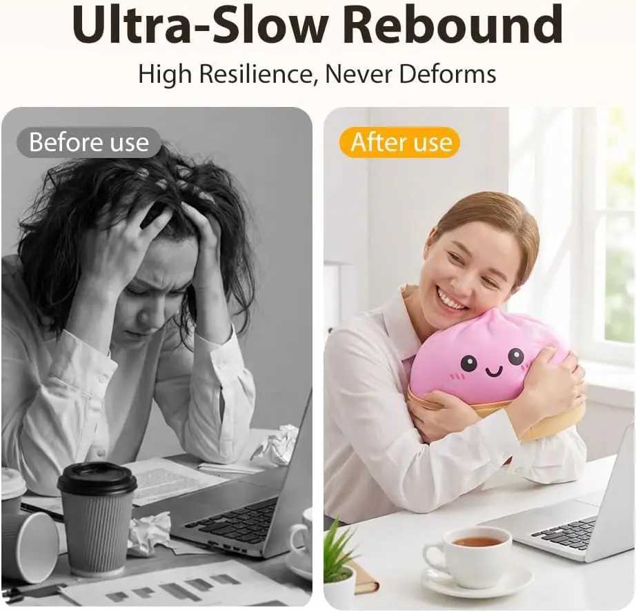 Giant Dumpling Pillow Maltose Texture Slow Rebound Squeeze Cushion Aesthetic Desktop Ornament Sensory Relief Toy New X260511