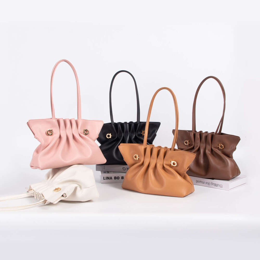 New Pleated Genuine Leather Women Handbag High End Feel Large Capacity Cross Border Fashion Daily Commute Shoulder Crossbody Bag SENYY