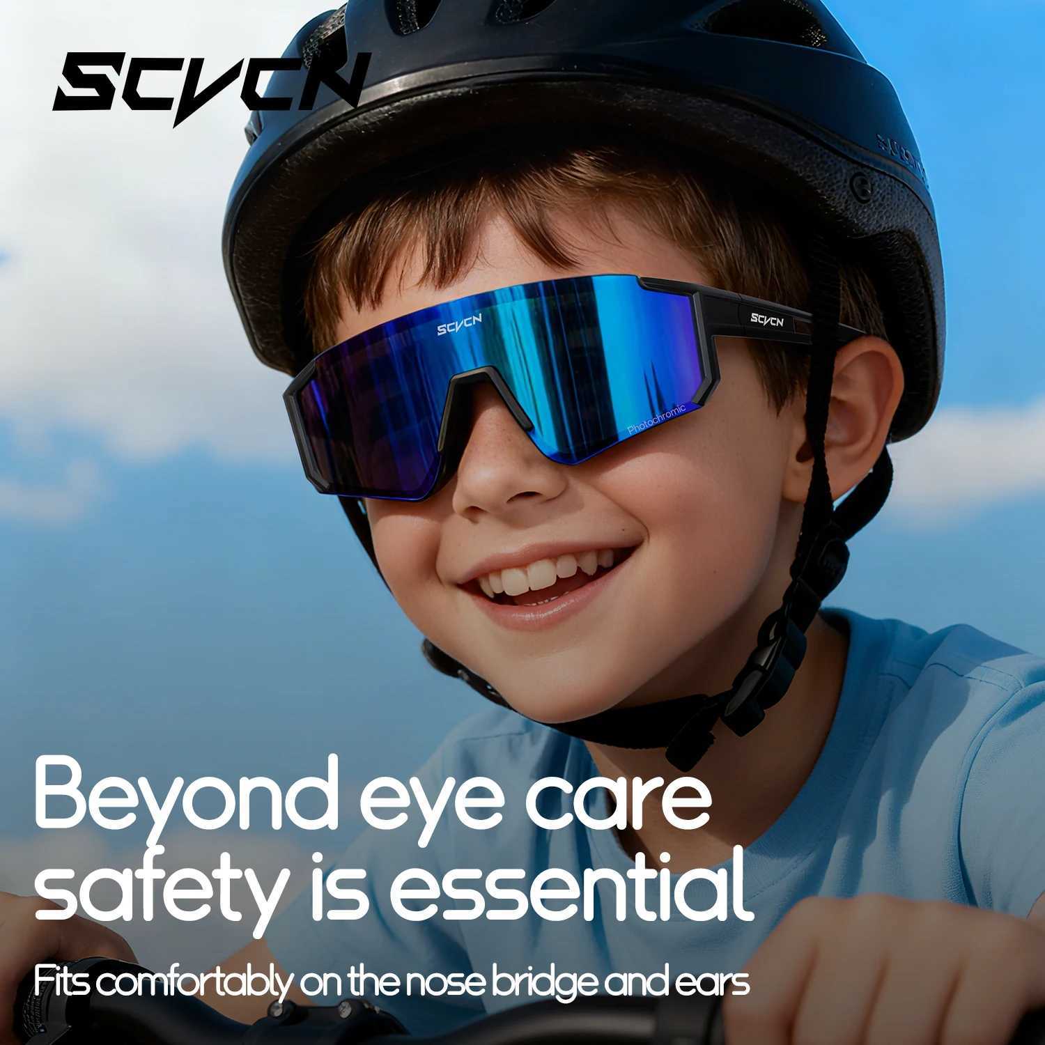 SCVCN Girls Sports Sunglasses Kids Cycling Glasses Photochromic UV400 Boys Baseball Outdoor Eyewear Running Hiking Sunglasses L260511
