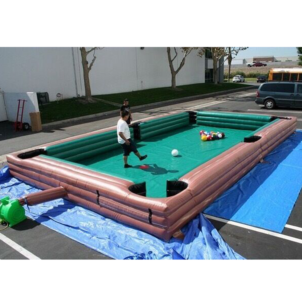 wholesale 9x6m outdoor or indoor giant inflatable snooker football pool table human soccer billiards sports field for coporate events game