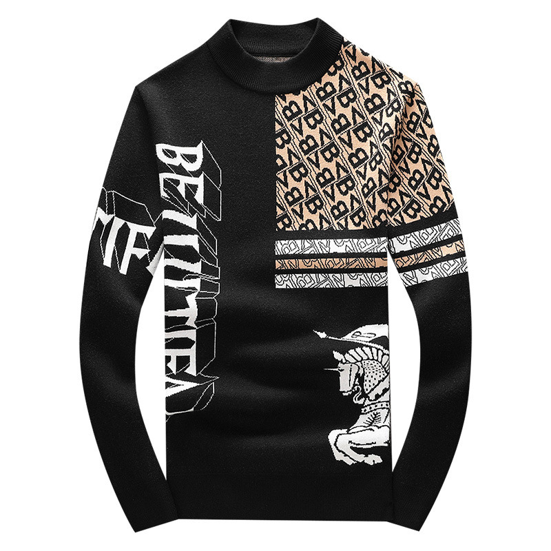 Half-turtle-neck men's long-sleeve knit fashionable casual wool sweater, 2026 autumn and winter new warm base shirt, popular item
