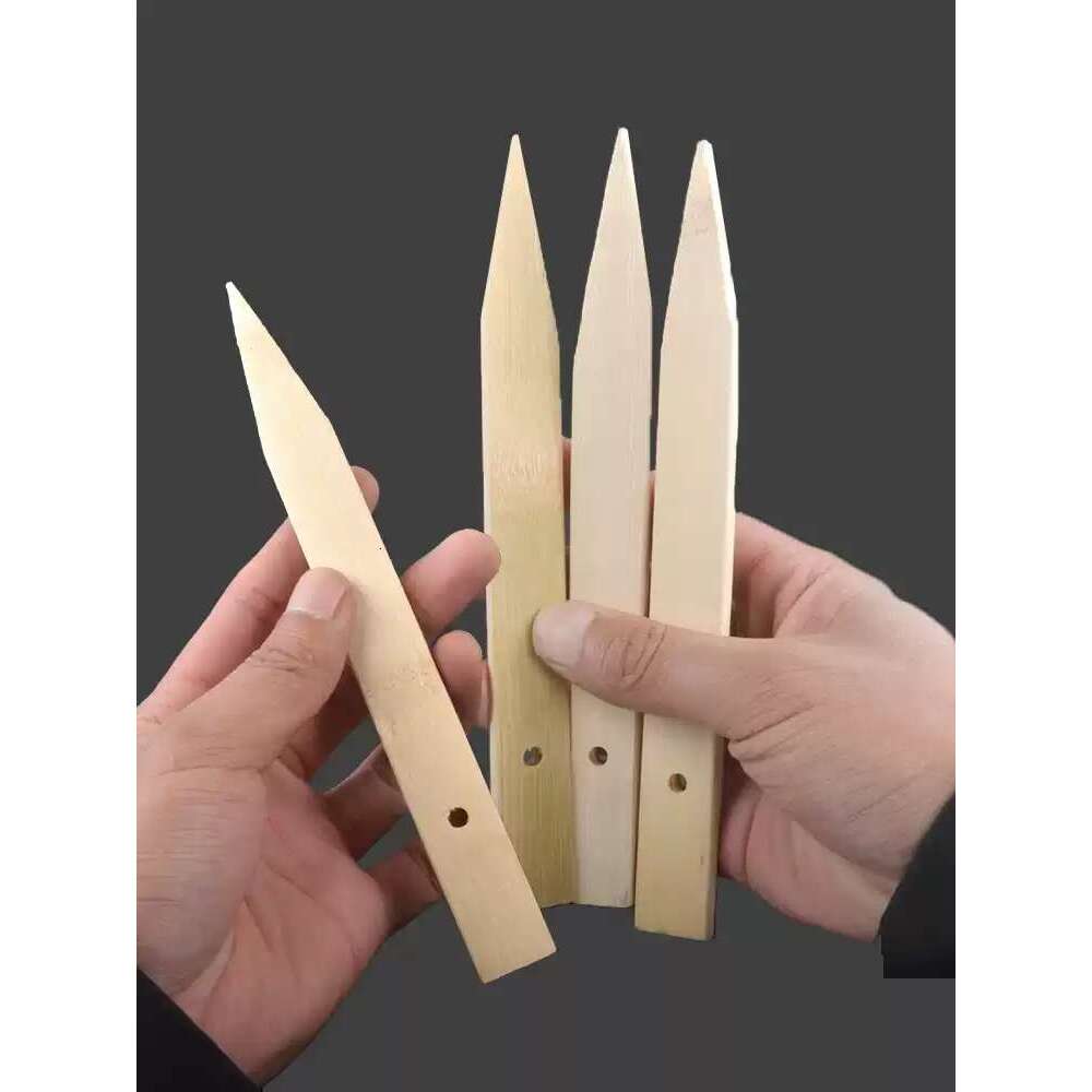 Heavy-Duty Bamboo Ground Stakes for Fishing Cages - Reinforced Bamboo Pegs for Shrimp/Eel Traps, Durable Outdoor Anchoring Sticks with Pre-Drilled Hol