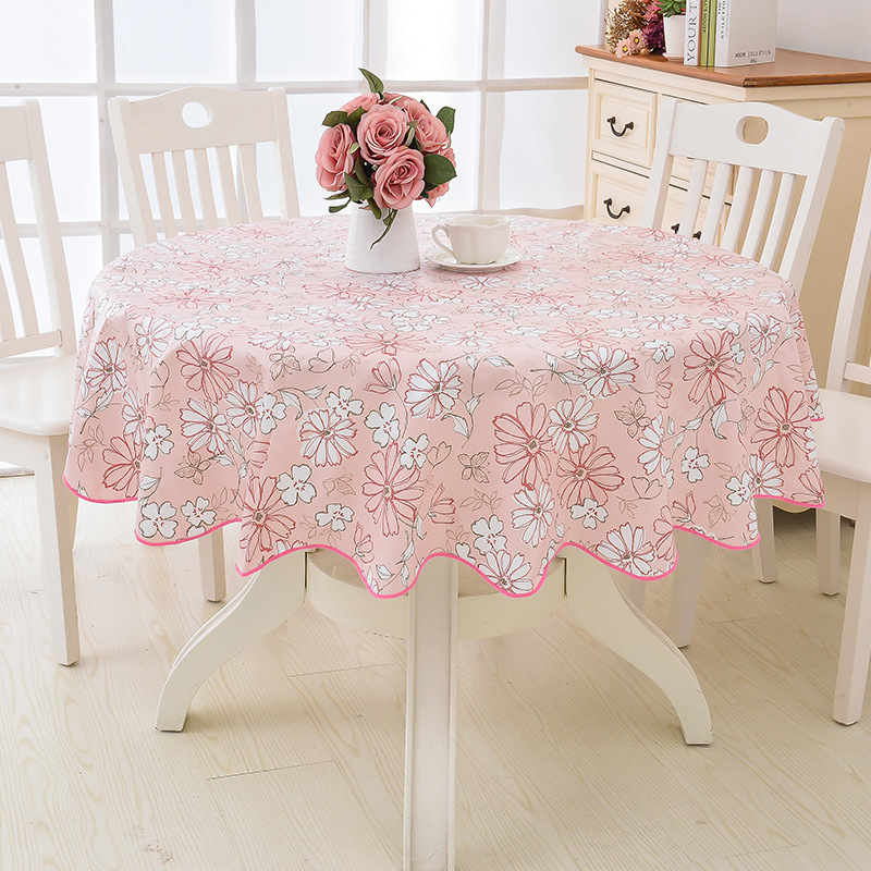 YL-38630 Custom PVC Large Round Tablecloth, Waterproof, Oil-proof, Wash-free, Heat-resistant, New Gift for Large Round Tables