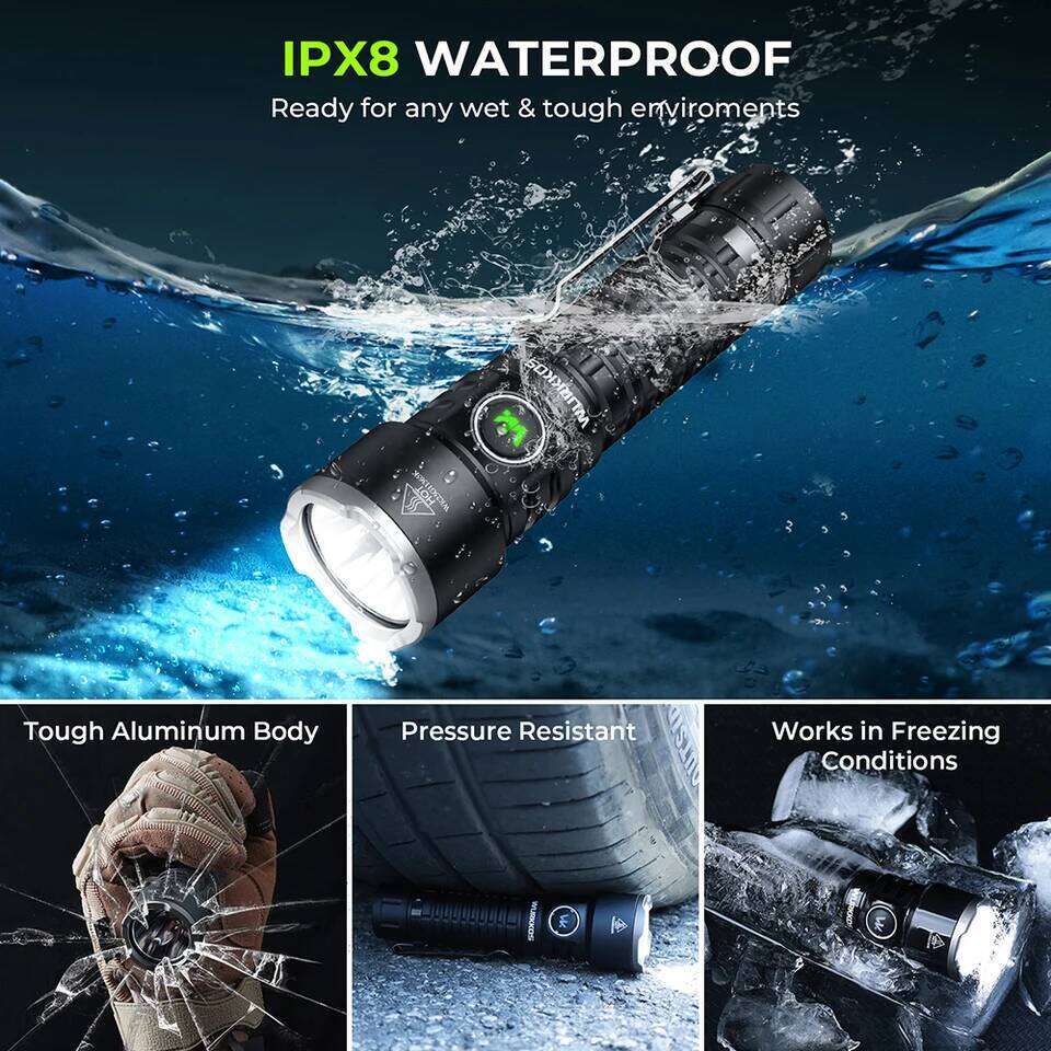 Wurkkos TS28 21700 Rechargeable Tactical Flashlight USB-C Port 3200LM Throw 506M Beam Distance IPX8 Waterproof Tail Switch 26W05012