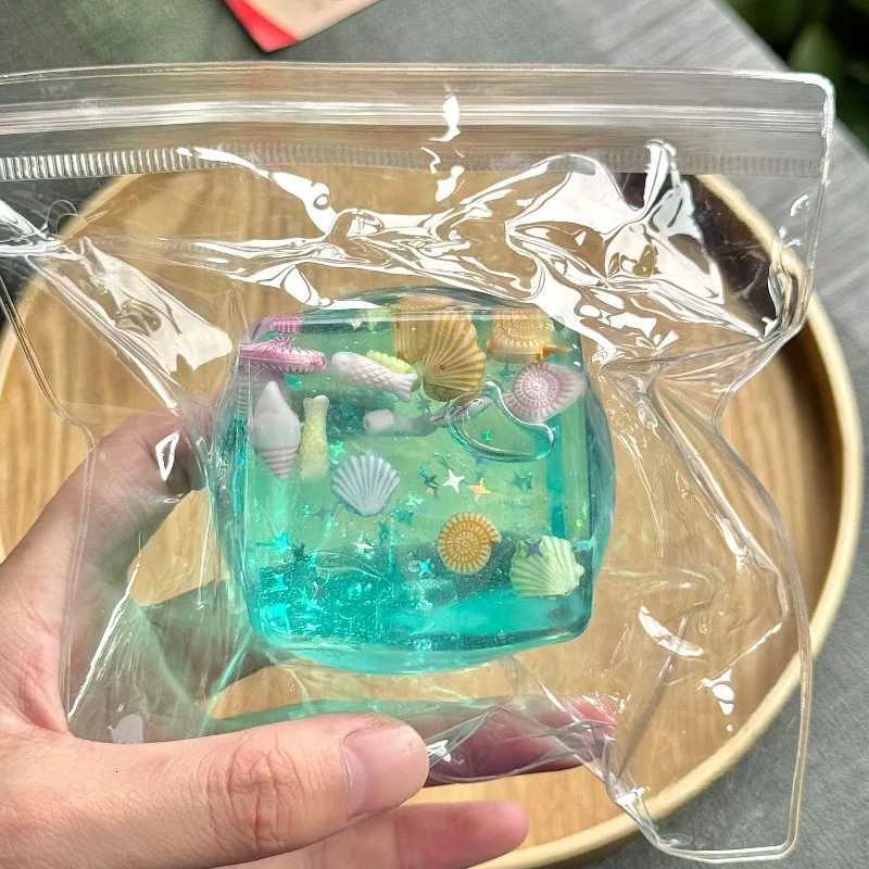 Squishy Maltose Cubes Fidget Toy Super Soft Transparent Star Squeeze Toy Ocean Sensory Anti-stress Toy for Friend Christmas Gift H260512