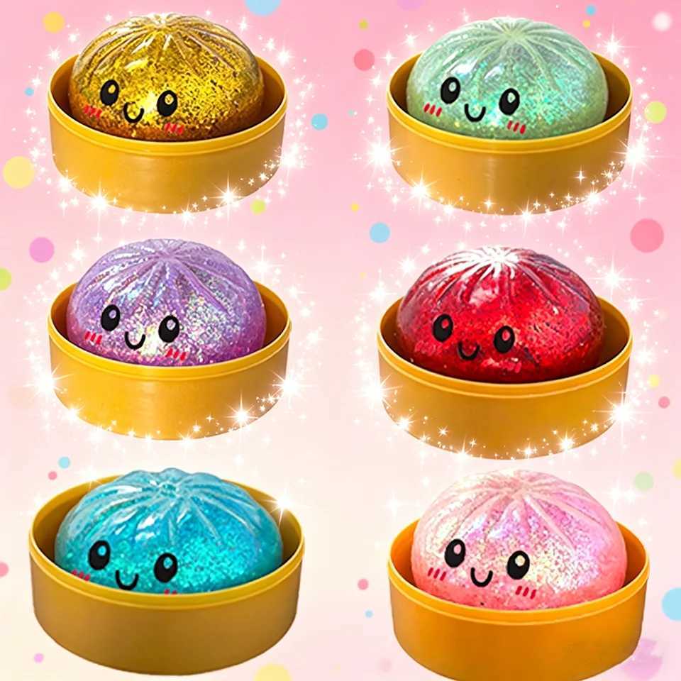 Glitter Dumpling Glitter Dumpling Squishy Box Dumplings Squishy Anxiety Relief Fidget Soft Squeeze Decompression Dough Z260512