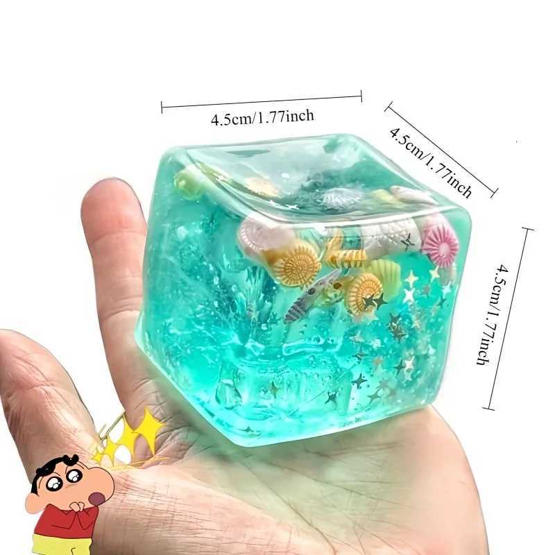 Squishy Maltose Cubes Fidget Toy Super Soft Transparent Star Squeeze Toy Ocean Sensory Anti-stress Toy for Friend Christmas Gift H260512