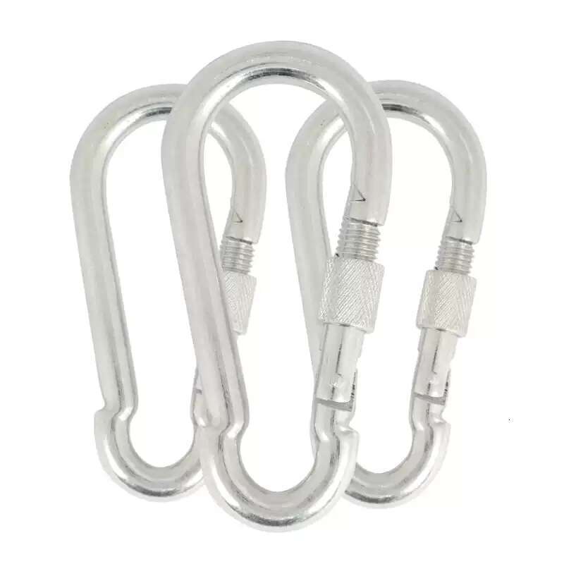 Heavy-Duty Locking Carabiner Clips - 304 Stainless Steel Screw-Gate Snap Hooks for Climbing, Camping, Hammock, Dog Leash & Industrial Rigging, Secure 