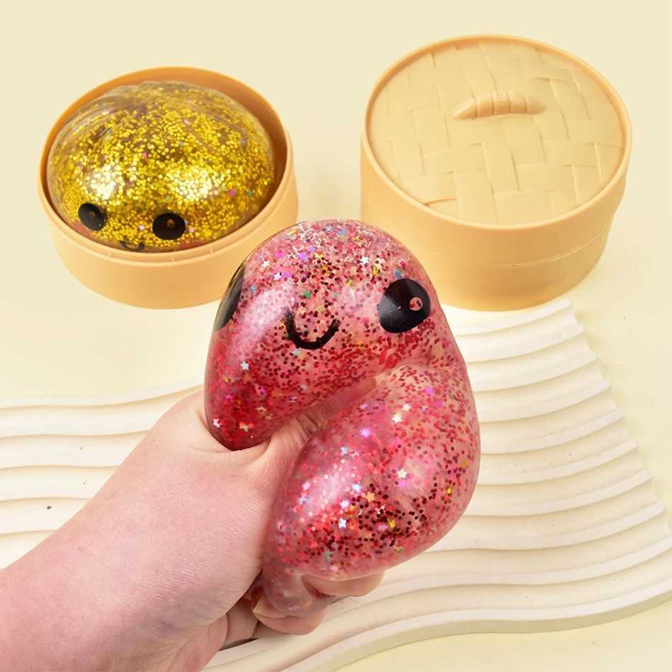 In Stock Simulation Flash Dumpling Squishy Stress Relief With Steamer Reusable Dough Ball Squeeze Rebound Sensory Toy Gift X260511 - view 4