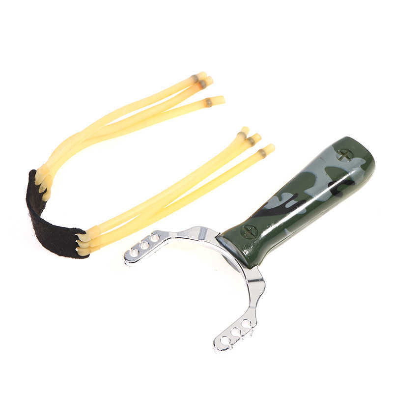 Camouflage Metal Powerful Slingshot Profional Rubber Elastic Band Catapult Tape Outdoor Shooting Hunting Accories T260512