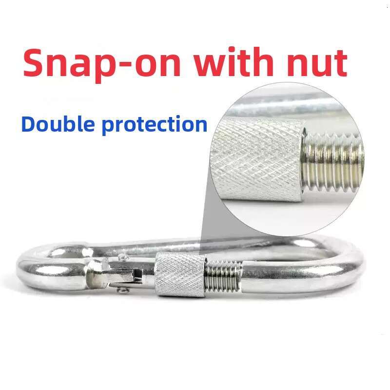 Heavy-Duty Locking Carabiner Clips - 304 Stainless Steel Screw-Gate Snap Hooks for Climbing, Camping, Hammock, Dog Leash & Industrial Rigging, Secure 