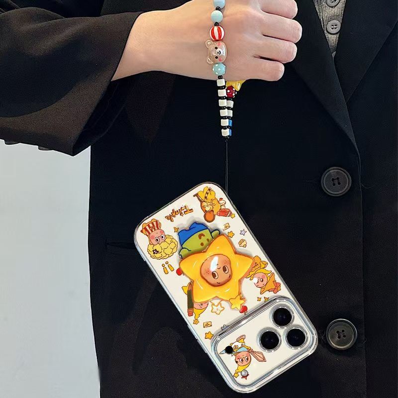 Star People Stand Compatible with Apple 17 Pro Max 16 Redmi Xiaomi 15 Phone Case Soft Full Coverage