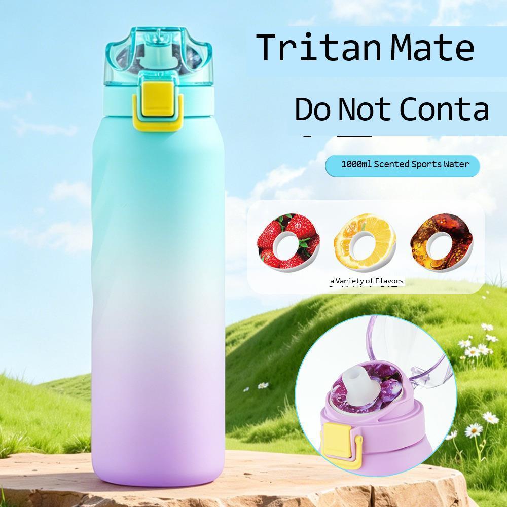New Scented Water Cup High-Temperature Resistant Portable Drop-Proof Outdoor Straw Cup Fruit-Flavored 1L Space Cup New Product260402