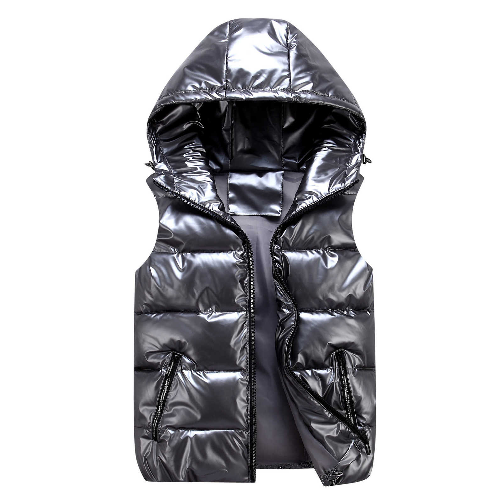 Fall/Winter Glossy Buttoned Collar Cotton Jacket for Men - Trendy Brand - Thick Hooded Slim Fit Blazer - Cotton - Couple's JacketT251220