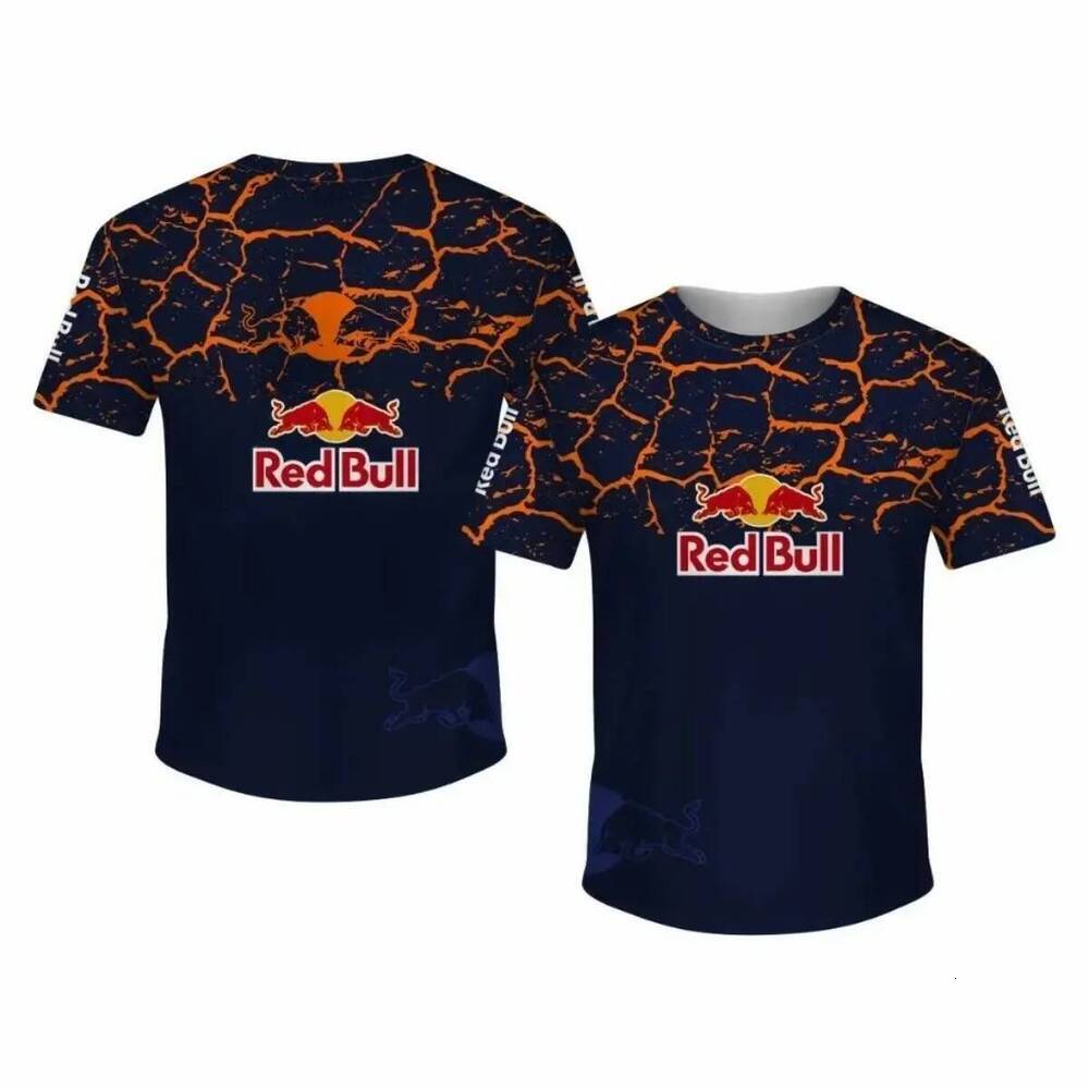 Motorcycle T-Shirt,, 3D Printing, Fashion, Short Sleeve, Super Large Size, Red Bull Racing, Cycling Shirt, Knitted Fabric, Skin-Friendly, Cool, Suitab