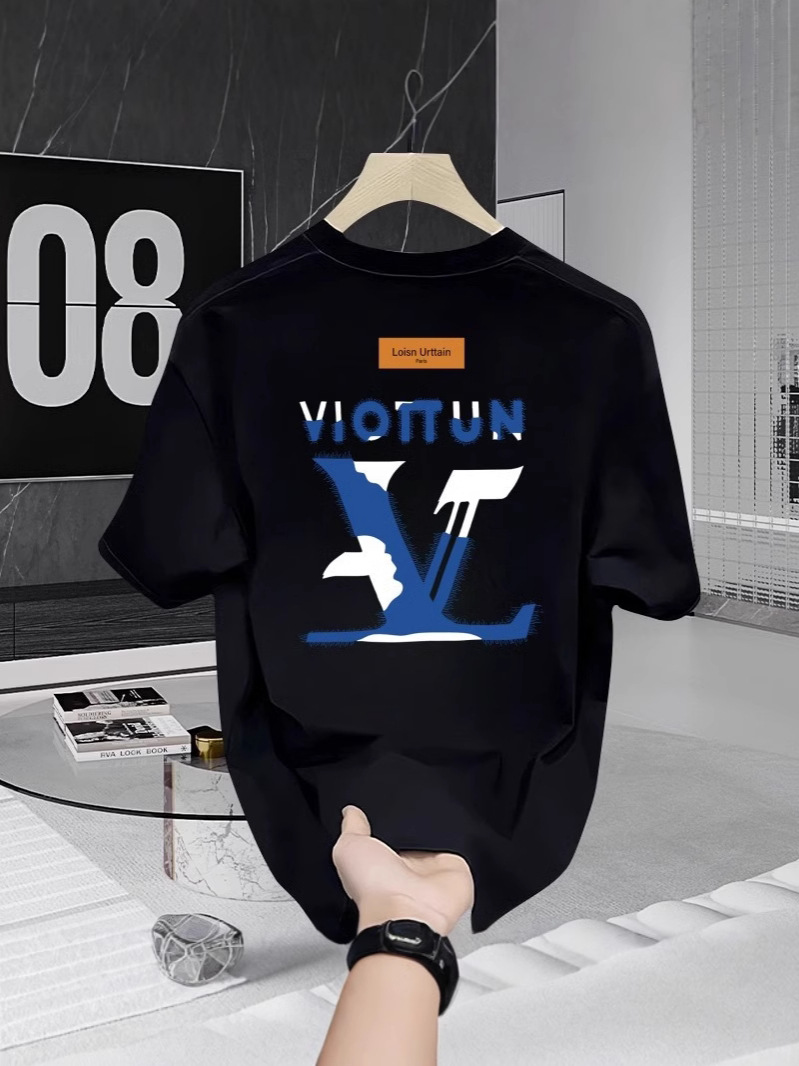 Men's T-Shirts Cotton Short Sleeve Clothes Elegance Round Neck Summer Painted letter Graphic Shirt Men Women High Quality Fashion Top Casual Vint
