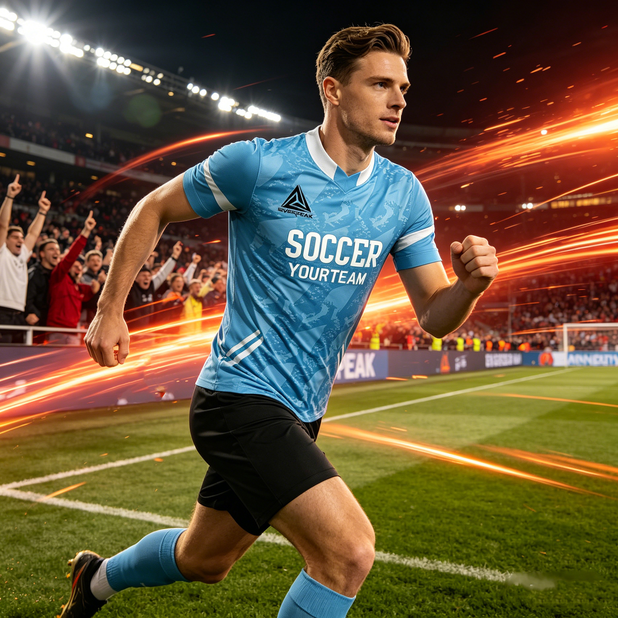 Custom V-Neck Soccer Jersey Set Men Quick Dry Football Uniform with Shorts Customizable Team Name Number Logo for Sports - view 3