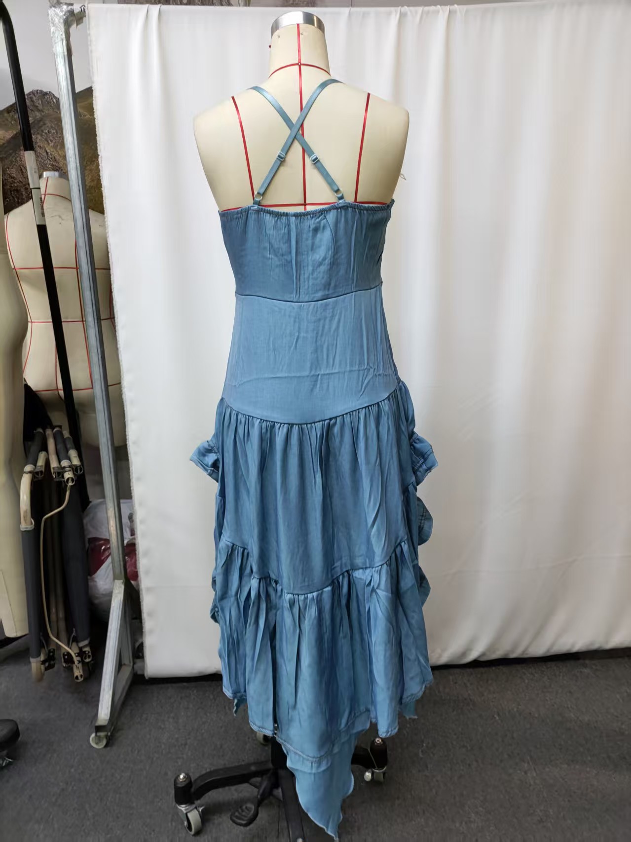 Casual Dresses Vintage Western Dress Cowgirl Ruffle Skirt Midi Retro Bohemian Style Summer Music Festival Party Wear