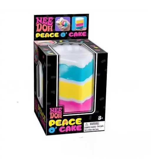 NeeDoh PEACE O CAKE Squishy Toy NEE DOH Rainbow Cake Stress Fidget Sensory Toy H260512