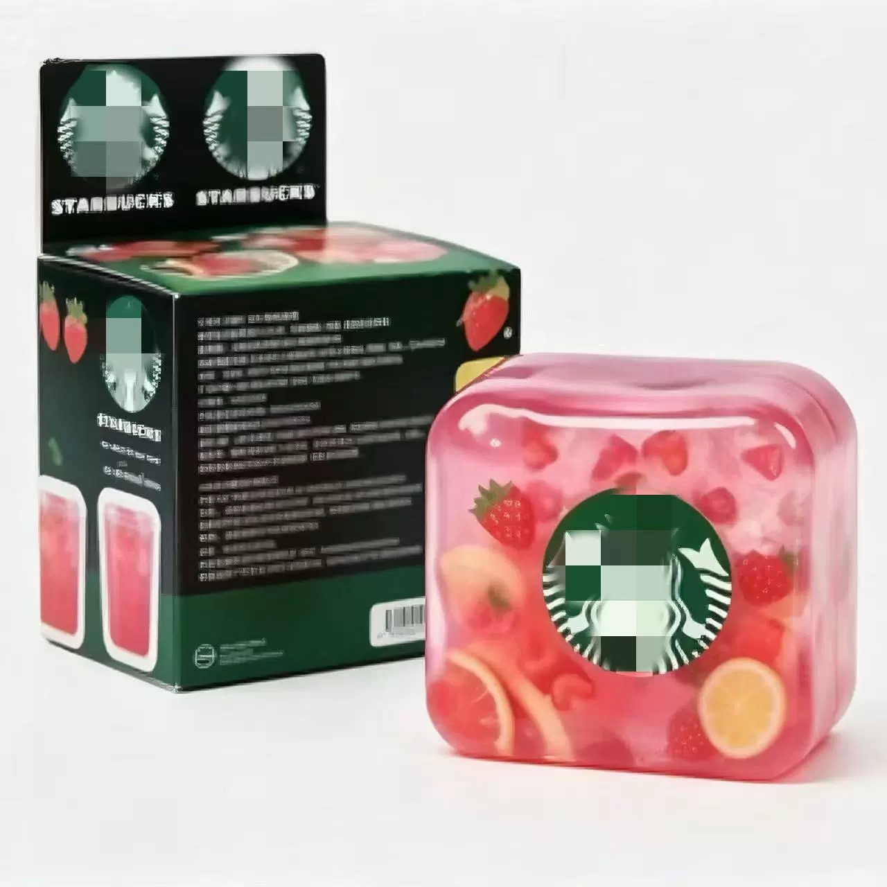 Star Bucks Strawberry Acai Lemonade Squishy Cube Sensory Fidget Toy Stress Relief Decompression Squeeze Toy for Kids Adults