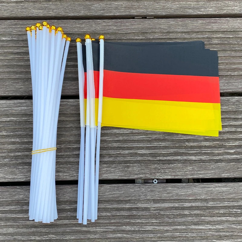 xvggdg 100pcs 14 21cm Germany hand flag Promotion Wholesale Small Germany Hand Waving National Flag 260506 - view 3