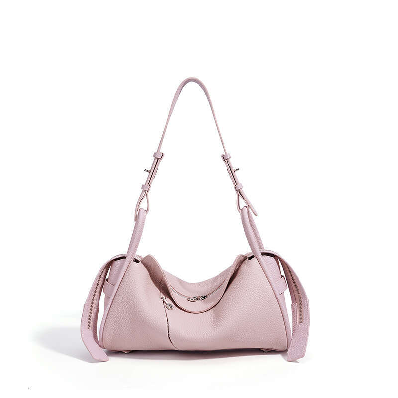 Top Grain Cowhide Boston Pillow Bag Korean Style Handbag Genuine Leather Spring Summer Large Capacity Commuter Shoulder SENYY