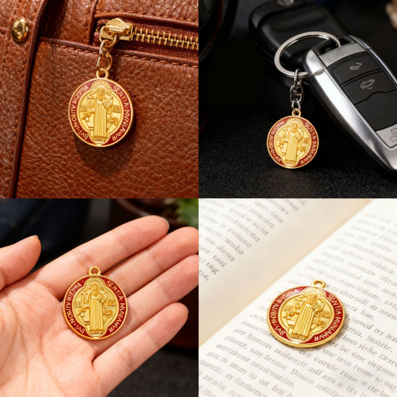 Alloy Enamel MultiColor Saint Benedict Medal Pendant Religious Easter DIY Jewelry Accessories 230320