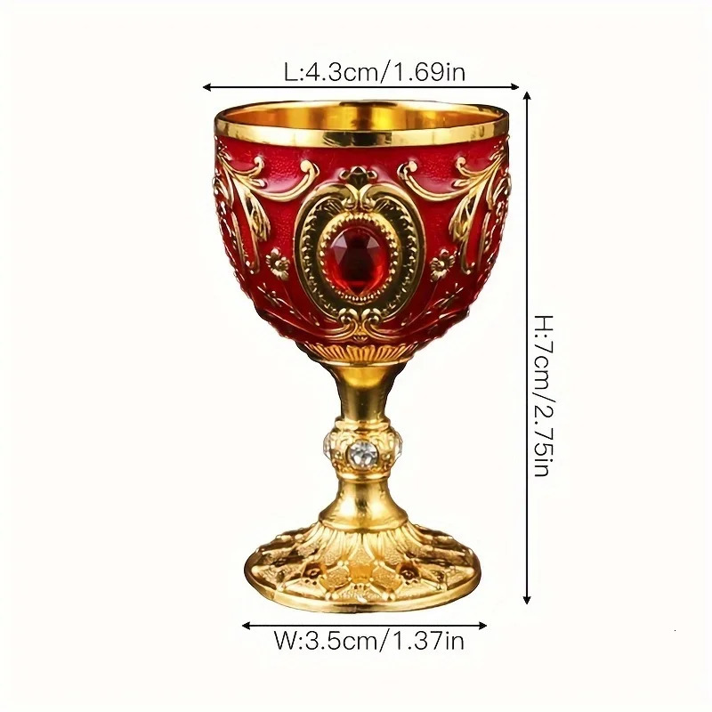 Vintage Holy Grail Medieval Goblet Hand Engraved Metal Wine Glass European Style Home Bar Drinkware Dining Room and Home Decor 260512 - view 7