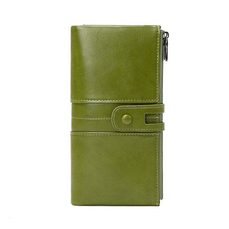 anti-theft brush womens wallet oil wax leather double zipper long wallet handbag 260512 - view 6